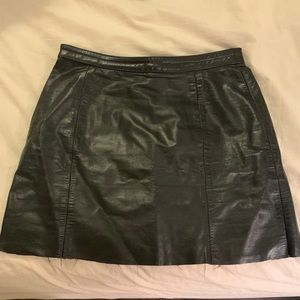 Black vintage leather skirt